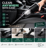 3-in-1 Portable Mini Vacuum Cleaner | Powerful Cordless Car & Home Cleaner with Multiple Attachments