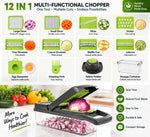 12-in-1 Vegetable Chopper | Multi-Function Food Slicer, Dicer & Cutter for Fast Kitchen Preparation