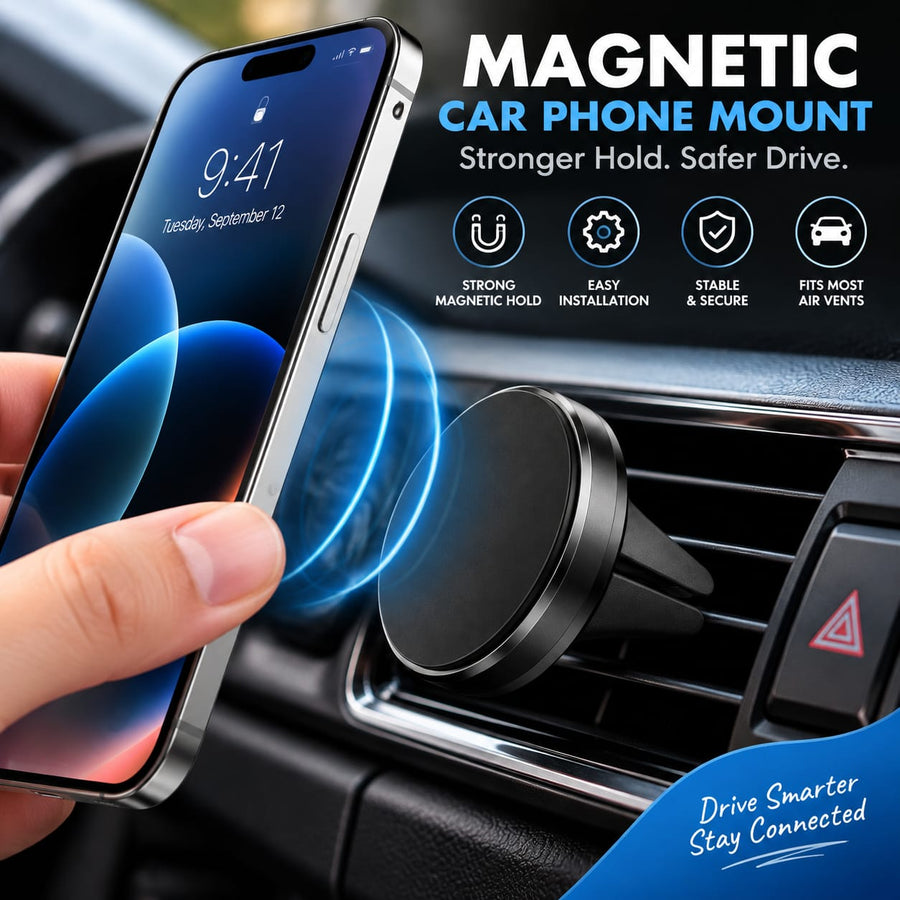 Magnetic Car Phone Mount | Strong Magnetic Air Vent Phone Holder for Safe Driving