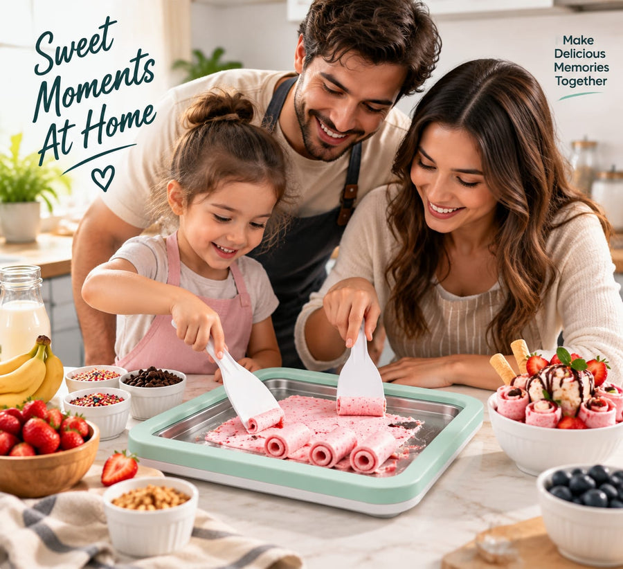 Ice Cream Roll Maker Tray | Stainless Steel Frozen Yogurt & Dessert Making Plate