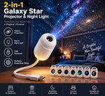 2-in-1 Galaxy Star Projector Night Light | USB LED Nebula Lamp for Bedroom Ambience